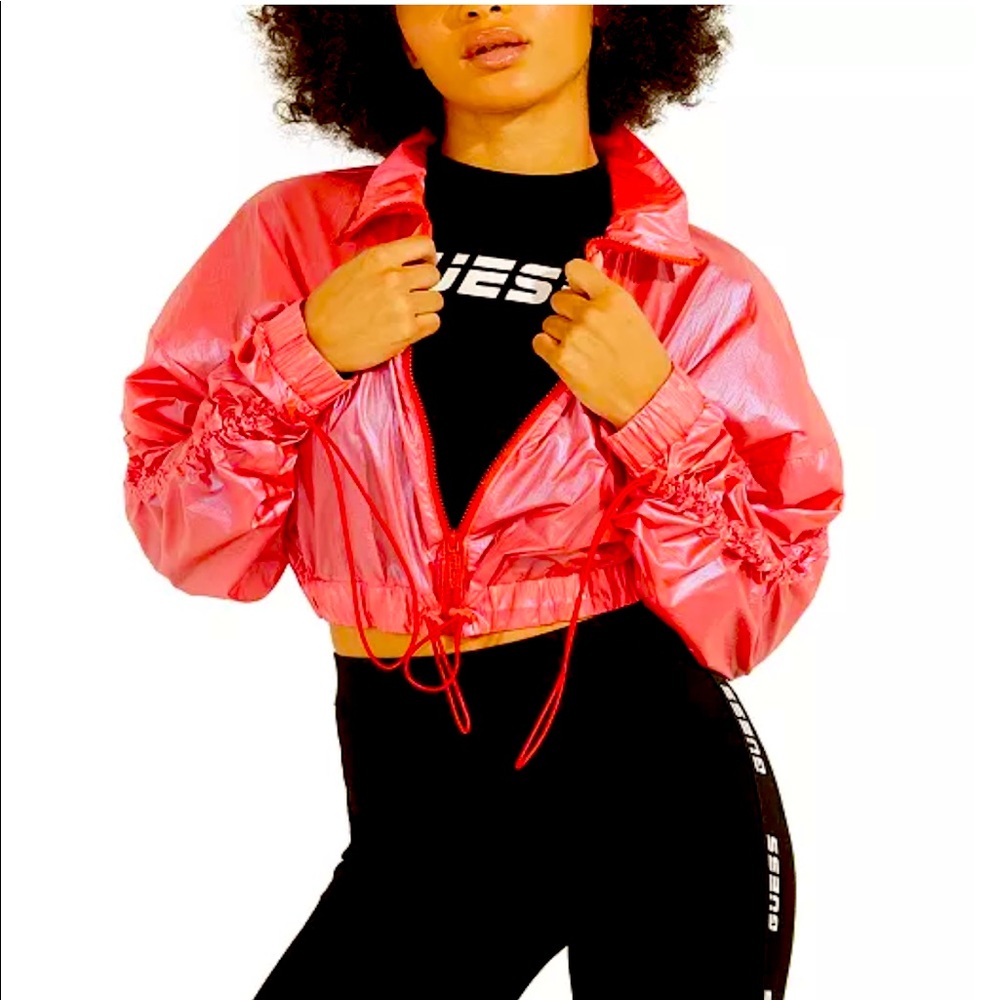 Guess Anya Ruched Cropped Jacket Brand New size Large